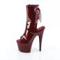 Preview: ADORE-1018 Pleaser Damen High-Heels Plateaustiefeletten burgund Lack Fersen- Zehenoffen