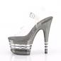 Preview: ADORE-708CHLN Pleaser high heels lined platform sandal clear pewter chrome