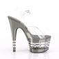 Preview: ADORE-708CHLN Pleaser high heels lined platform sandal clear pewter chrome