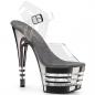 Preview: ADORE-708CHLN Pleaser high heels lined platform sandal clear pewter chrome