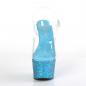 Preview: ADORE-708LG Pleaser high heels platform sandal clear aqua holographic multi glitter