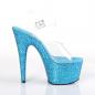 Preview: ADORE-708LG Pleaser high heels platform sandal clear aqua holographic multi glitter