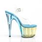 Preview: ADORE-708MCT Pleaser High-Heels Plateausandaletten klar hellblau getönt