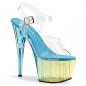 Preview: ADORE-708MCT Pleaser High-Heels Plateausandaletten klar hellblau getönt