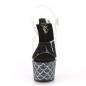 Preview: ADORE-708MSLG Pleaser High-Heels Platform Sandal clear black glitter