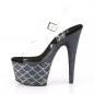 Preview: ADORE-708MSLG Pleaser High-Heels Platform Sandal clear black glitter