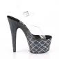 Preview: ADORE-708MSLG Pleaser High-Heels Platform Sandal clear black glitter