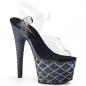 Preview: ADORE-708MSLG Pleaser High-Heels Platform Sandal clear black glitter