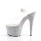 Preview: ADORE-708STAR Pleaser High Heels platform sandal clear silver glitter rhinestone stars