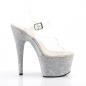 Preview: ADORE-708STAR Pleaser High Heels platform sandal clear silver glitter rhinestone stars