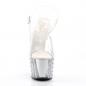 Preview: ADORE-708VLRS Pleaser High Heels lined platform sandal clear silver matte rhinestone