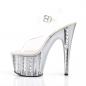 Preview: ADORE-708VLRS Pleaser High Heels lined platform sandal clear silver matte rhinestone