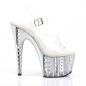 Preview: ADORE-708VLRS Pleaser High Heels lined platform sandal clear silver matte rhinestone
