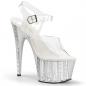 Preview: ADORE-708VLRS Pleaser High Heels lined platform sandal clear silver matte rhinestone