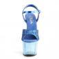 Preview: ADORE-710GT Pleaser High-Heels Plateau Sandaletten blau gefärbt Glitter