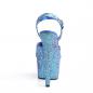 Preview: ADORE-710LG Pleaser high heels platform sandal blue holographic glitter