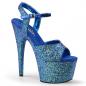Preview: ADORE-710LG Pleaser high heels platform sandal blue holographic glitter