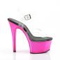 Preview: ASPIRE-608 Pleaser High-Heels vegane Plateausandaletten klar hotpink chrom