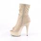 Preview: DELIGHT-1031 Pleaser high heels crash-look platform peep toe ankle boots beige