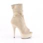 Preview: DELIGHT-1031 Pleaser high heels crash-look platform peep toe ankle boots beige