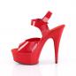 Preview: DELIGHT-608N Pleaser High Heels platform ankle strap sandal red