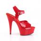 Preview: DELIGHT-608N Pleaser High Heels platform ankle strap sandal red