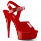 Preview: DELIGHT-608N Pleaser High Heels platform ankle strap sandal red