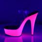 Preview: DELIGHT-608UV Pleaser High Heels platform sandal clear neon pink uv reactive
