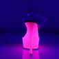 Preview: DELIGHT-608UV Pleaser High Heels platform sandal clear neon pink uv reactive