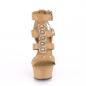 Preview: DELIGHT-658 Pleaser high heels platform t-strap close back sandal taupe matte metal rings