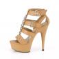 Preview: DELIGHT-658 Pleaser high heels platform t-strap close back sandal taupe matte metal rings