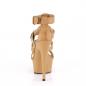 Preview: DELIGHT-658 Pleaser high heels platform t-strap close back sandal taupe matte metal rings