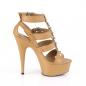 Preview: DELIGHT-658 Pleaser high heels platform t-strap close back sandal taupe matte metal rings