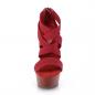 Preview: DELIGHT-669 Pleaser High-Heels Sandaletten burgund Lederoptik mit Elastikbändern