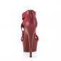 Preview: DELIGHT-669 Pleaser High-Heels Sandaletten burgund Lederoptik mit Elastikbändern