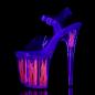 Preview: FLAMINGO-808FLM Pleaser high heels platform sandal clear hotpink flames