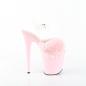 Preview: FLAMINGO-808CF platform ankle strap sandal clear baby pink fluffy faux fur