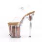 Preview: FLAMINGO-808GF Pleaser high heels platform sandal clear brown holographic glitter