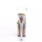 Preview: FLAMINGO-808GF Pleaser high heels platform sandal clear brown holographic glitter