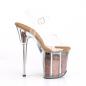 Preview: FLAMINGO-808GF Pleaser high heels platform sandal clear brown holographic glitter