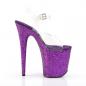 Preview: FLAMINGO-808LG Pleaser high heels platform sandal clear purple multi glitter