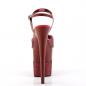 Preview: FLAMINGO-809-2G Pleaser High-Heels Plateau Sandaletten rubinrot glitter