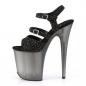 Preview: FLAMINGO-874 Pleaser high heels platform sandal black glitter frosted