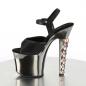 Preview: HEX-709 Pleaser High-Heels Plateausandaletten schwarz zinn chrom fünf Totenköpfe