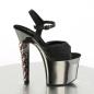 Preview: HEX-709 Pleaser High-Heels Plateausandaletten schwarz zinn chrom fünf Totenköpfe