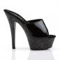 Preview: KISS-201MG Pleaser high heels platform mules black patent mini glitter
