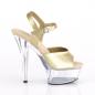 Preview: KISS-209BHG Pleaser high heels platform sandal champagne clear with hologram
