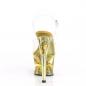 Preview: MOON-708GFT Pleaser High-Heels Cut-Out-Plateau Sandaletten gold getönt Glitter