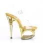 Preview: MOON-708GFT Pleaser High-Heels Cut-Out-Plateau Sandaletten gold getönt Glitter