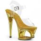 Preview: MOON-708GFT Pleaser High-Heels Cut-Out-Plateau Sandaletten gold getönt Glitter